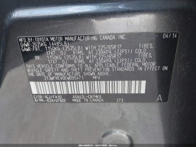 Toyota Rav4 Xle 2014 2T3WFREV0EW095471 Image 9