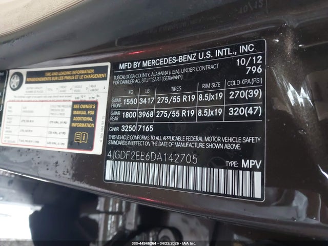 Aukcja sprzedaży 2013 Mercedes-benz Gl 350 Bluetec 4matic, vin: 4JGDF2EE6DA142705, numer aukcji: 44946264