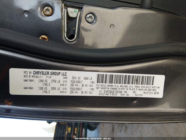 Продажа на аукционе авто 2014 Dodge Journey Sxt, vin: 3C4PDDBG2ET297206, номер лота: 44946288