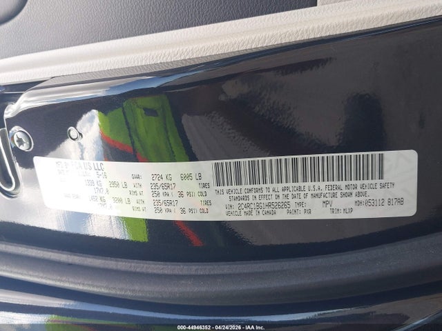 Aukcja sprzedaży 2017 Chrysler Pacifica Touring-l, vin: 2C4RC1BG1HR526265, numer aukcji: 44946352