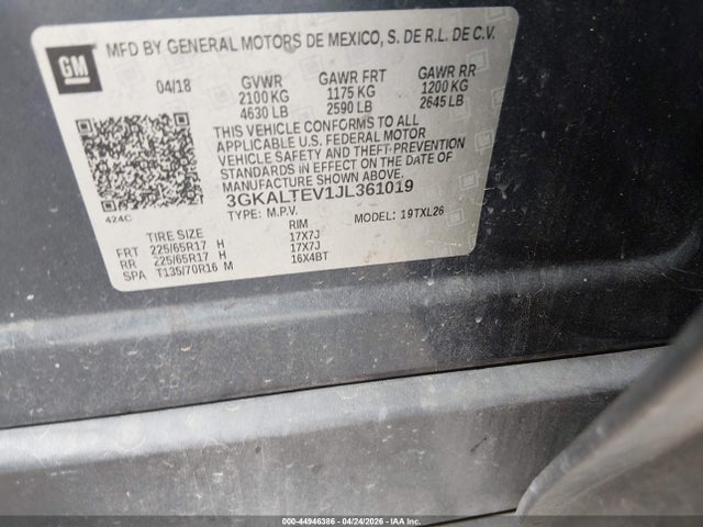 3GKALTEV1JL361019 GMC Terrain Sle