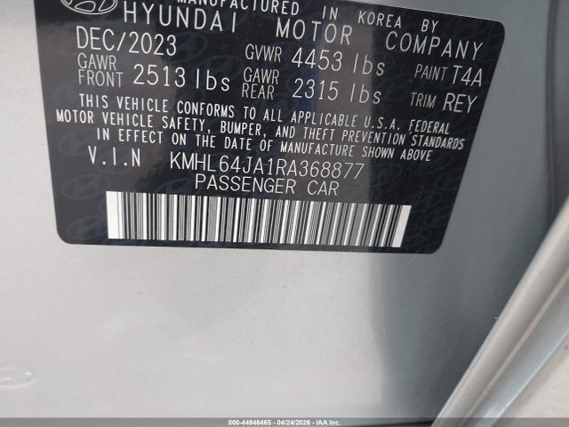 Aukcja sprzedaży 2024 Hyundai Sonata Sel, vin: KMHL64JA1RA368877, numer aukcji: 44946465
