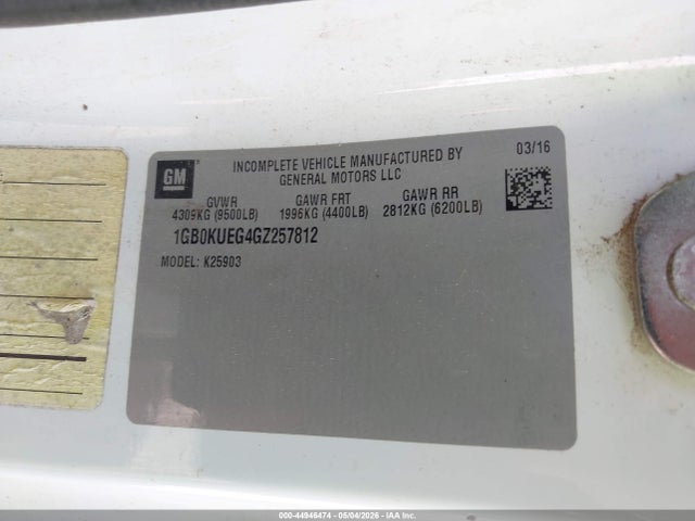 1GB0KUEG4GZ257812 Chevrolet Silverado 2500hd Wt