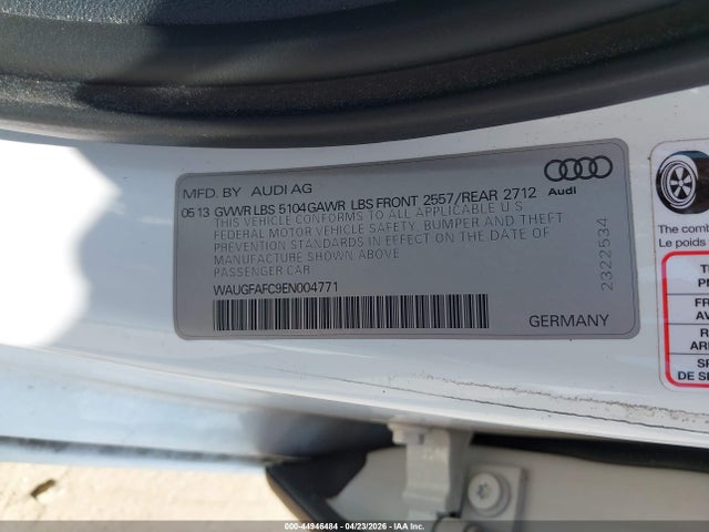 Продажа на аукционе авто 2014 Audi A6 2.0t Premium, vin: WAUGFAFC9EN004771, номер лота: 44946484