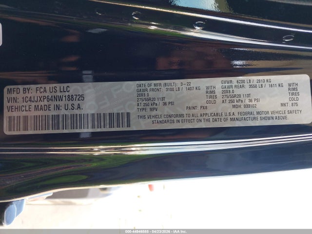 1C4JJXP64NW188725 Jeep Wrangler 4xe Unlimited Sahara 4x4