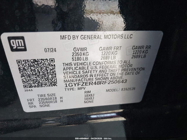 1GYFZER48RF250643 Cadillac Xt4 Fwd Sport