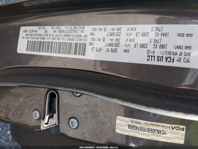 2016 Jeep Compass Latitude მანქანა იყიდება აუქციონზე, vin: 1C4NJDEB7GD745268, აუქციონის ნომერი: 44946643