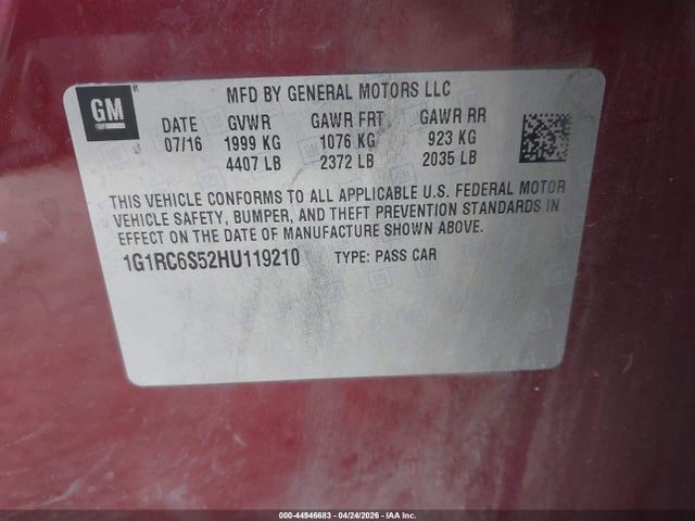 1G1RC6S52HU119210 Chevrolet VOLT LT