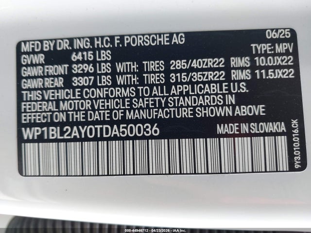 WP1BL2AY0TDA50036 Porsche Cayenne Coupe S