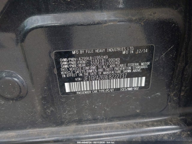 JF1GPAZ69F8222737 Subaru Impreza 2.0i Sport Limited