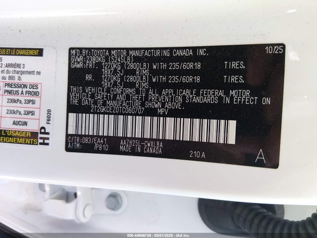 Продаж на аукціоні авто 2026 Lexus Nx 350h Premium, vin: 2T2GKCEZ0TC060707, номер лоту: 44946749