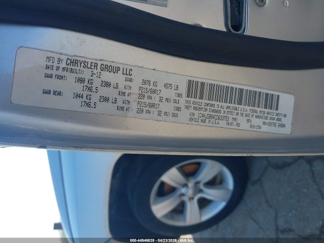 Aukcja sprzedaży 2012 Jeep Compass Sport, vin: 1C4NJDBB4CD633753, numer aukcji: 44946828