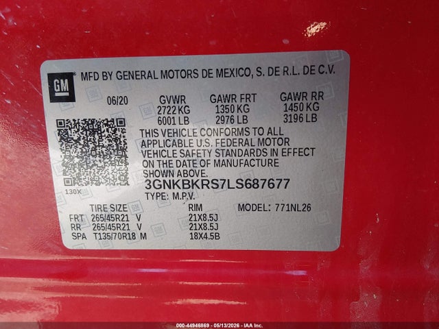 Продажа на аукционе авто 2020 Chevrolet Blazer Awd Rs, vin: 3GNKBKRS7LS687677, номер лота: 44946869