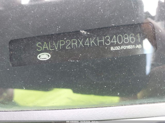 44946908 :رقم المزاد ، SALVP2RX4KH340861 vin ، 2019 Land Rover Range Rover Evoque Se/se Premium مزاد بيع