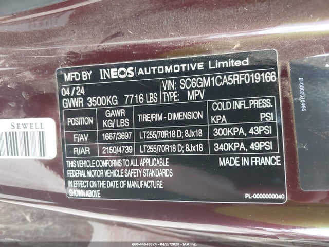 Ineos Grenadier Fieldmaster Edition/trialmaster Edition 2024 SC6GM1CA5RF019166 Image 9