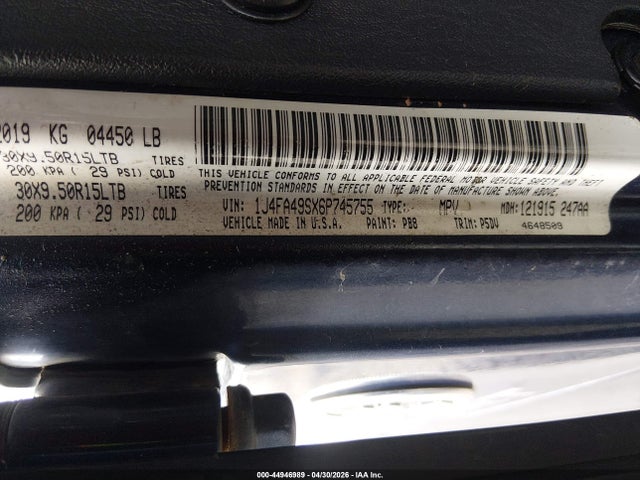 Продаж на аукціоні авто 2006 Jeep Wrangler Sport, vin: 1J4FA49SX6P745755, номер лоту: 44946989