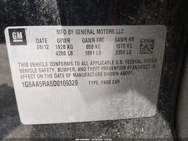 Aukcja sprzedaży 2013 Cadillac Ats Standard, vin: 1G6AA5RA5D0109329, numer aukcji: 44946993