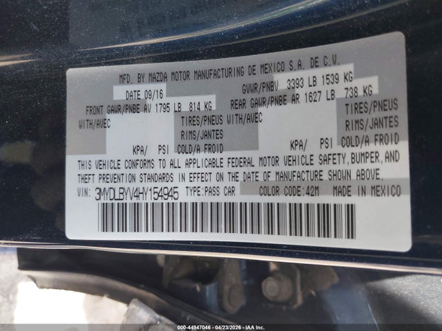 Продажа на аукционе авто 2017 Toyota Yaris Ia, vin: 3MYDLBYV4HY154945, номер лота: 44947046