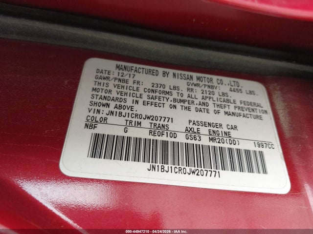 Продаж на аукціоні авто 2018 Nissan Rogue Sport S, vin: JN1BJ1CR0JW207771, номер лоту: 44947210
