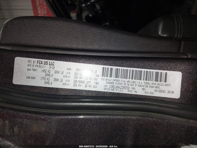 Продажа на аукционе авто 2018 Dodge Durango Sxt Awd, vin: 1C4RDJAG4JC255733, номер лота: 44947215
