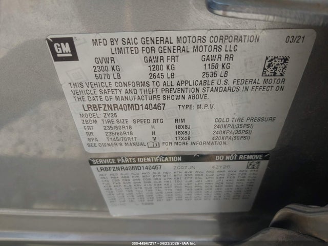 Buick Envision Fwd Essence 2021 LRBFZNR40MD140467 Image 9