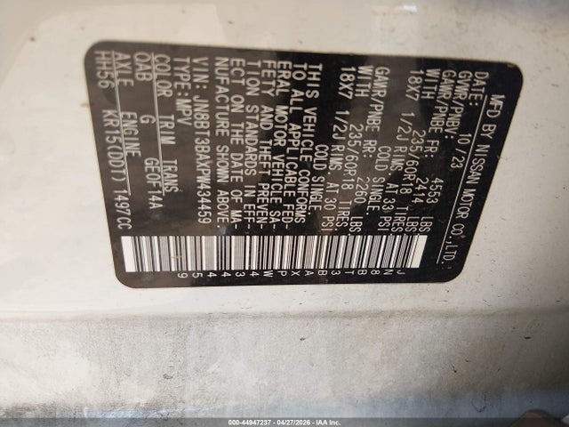JN8BT3BAXPW434459 Nissan Rogue Sv Fwd