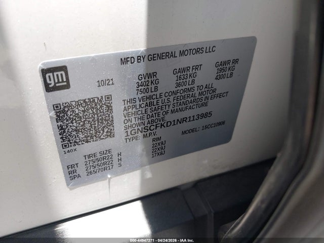 Chevrolet Suburban 2wd Premier 2022 1GNSCFKD1NR113985 Image 9