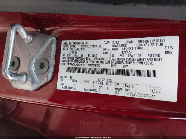 Ford ESCAPE SE 2014 1FMCU0GX6EUB23950 Image 9