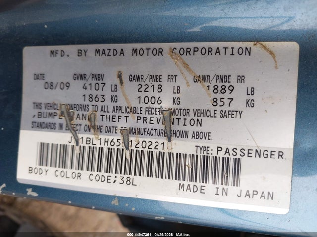 Aukcja sprzedaży 2010 Mazda Mazda3 S Sport, vin: JM1BL1H65A1202214, numer aukcji: 44947361