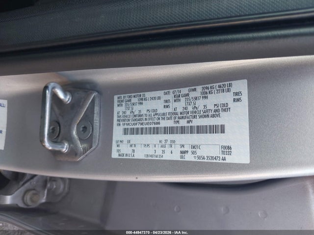 Aukcja sprzedaży 2014 Ford Escape S, vin: 1FMCU0F79EUE07686, numer aukcji: 44947370