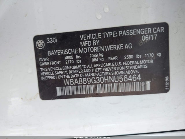 BMW 330I 2017 WBA8B9G30HNU56464 Image 9
