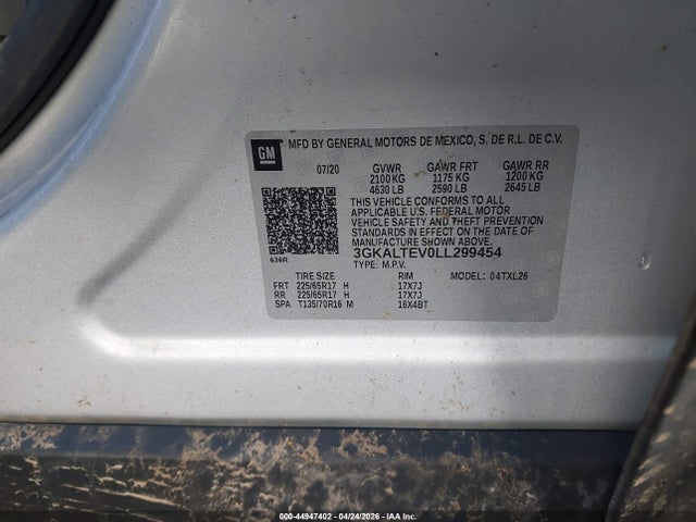 Продажа на аукционе авто 2020 Gmc Terrain Awd Sle, vin: 3GKALTEV0LL299454, номер лота: 44947402