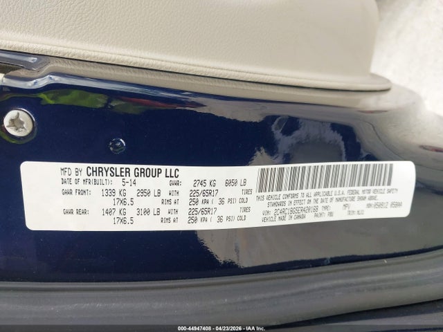 44947408 :رقم المزاد ، 2C4RC1BG5ER420168 vin ، 2014 Chrysler Town & Country Touring مزاد بيع