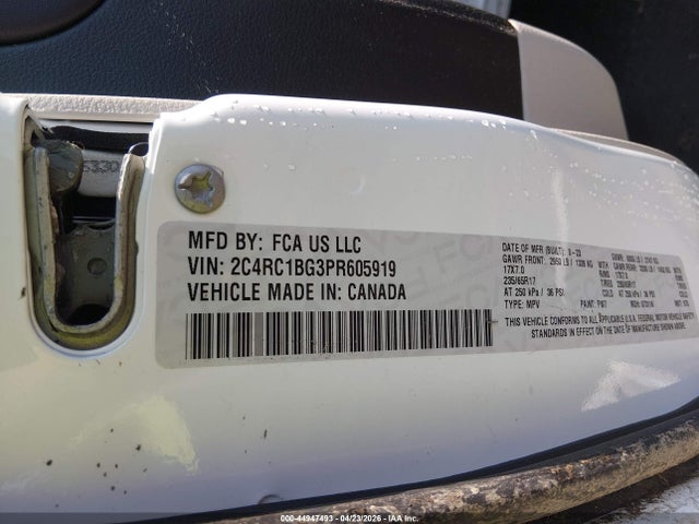 Продаж на аукціоні авто 2023 Chrysler Pacifica Touring L, vin: 2C4RC1BG3PR605919, номер лоту: 44947493