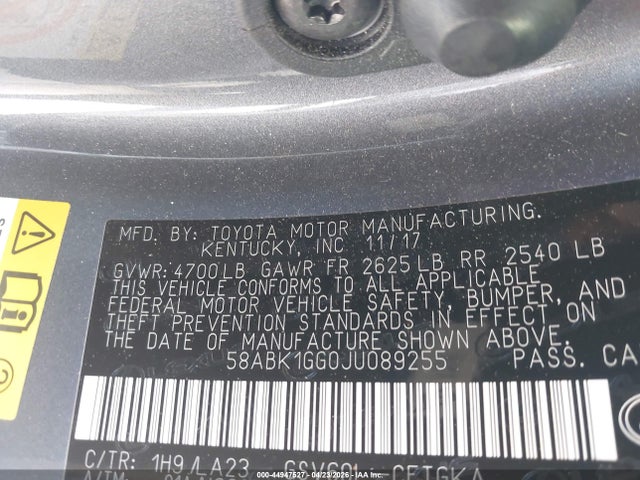 58ABK1GG0JU089255 Lexus ES 350