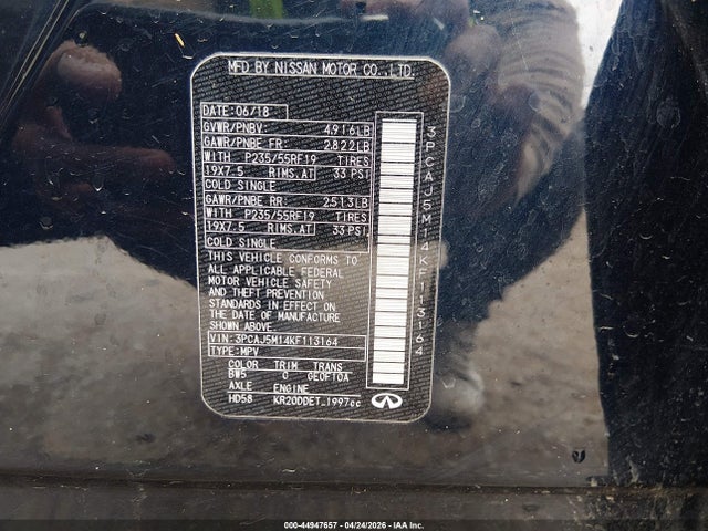 2019 Infiniti Qx50 Luxe მანქანა იყიდება აუქციონზე, vin: 3PCAJ5M14KF113164, აუქციონის ნომერი: 44947657