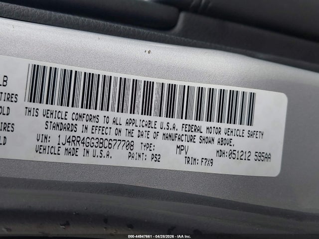 Aukcja sprzedaży 2011 Jeep Grand Cherokee Laredo, vin: 1J4RR4GG3BC677708, numer aukcji: 44947661