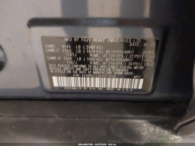 Продаж на аукціоні авто 2013 Subaru Outback 2.5i Premium, vin: 4S4BRCCC4D3321545, номер лоту: 44947808