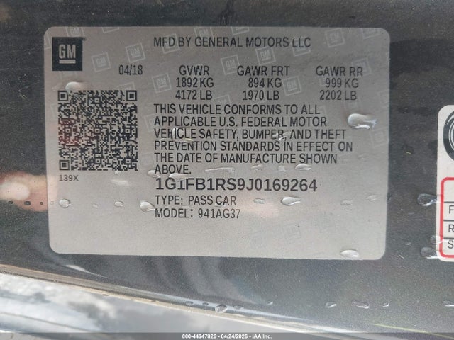 1G1FB1RS9J0169264 Chevrolet Camaro 1lt