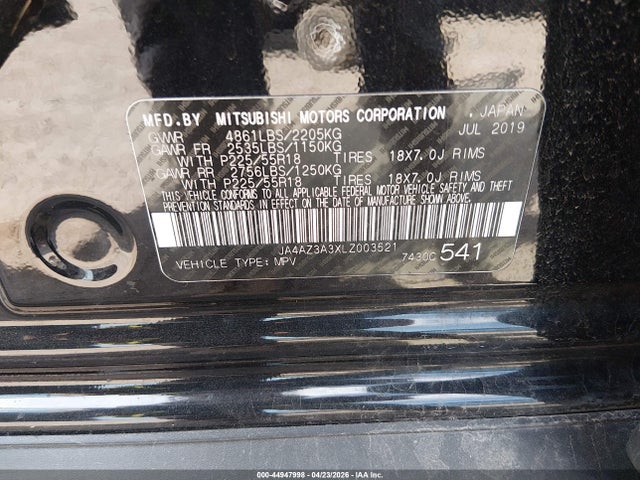 Aukcja sprzedaży 2020 Mitsubishi Outlander Le 2.4 S-awc, vin: JA4AZ3A3XLZ003521, numer aukcji: 44947998