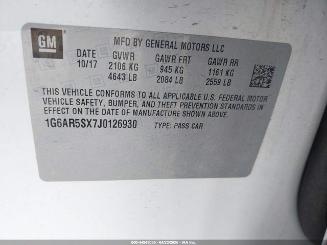 Aukcja sprzedaży 2018 Cadillac Cts Luxury, vin: 1G6AR5SX7J0126930, numer aukcji: 44948055