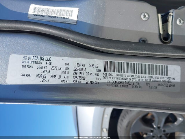 2018 Jeep Compass Altitude Fwd მანქანა იყიდება აუქციონზე, vin: 3C4NJCBBXJT408318, აუქციონის ნომერი: 44948067