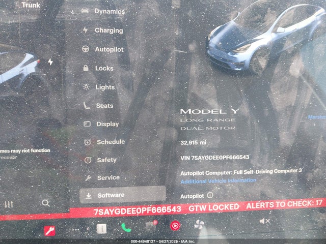 Продажа на аукционе авто 2023 Tesla Model Y Awd/long Range Dual Motor All-wheel Drive, vin: 7SAYGDEE0PF666543, номер лота: 44948127