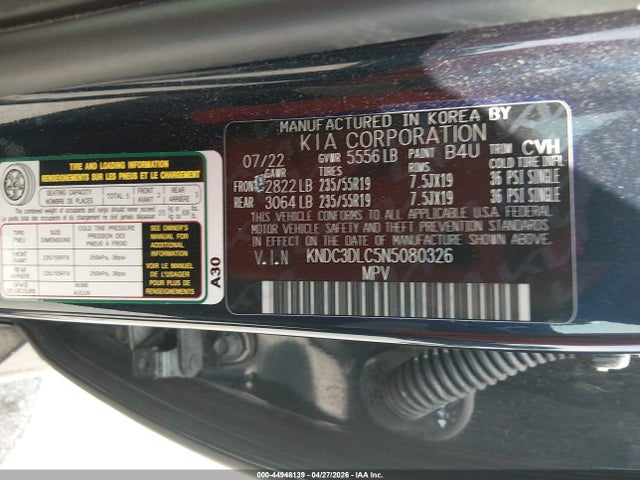 KIA Ev6 Wind 2022 KNDC3DLC5N5080326 Image 9