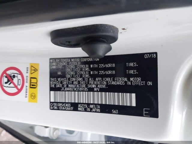 Auction sale of the 2019 Lexus Nx 300, vin: JTJBARBZ1K2189185, lot number: 44948269