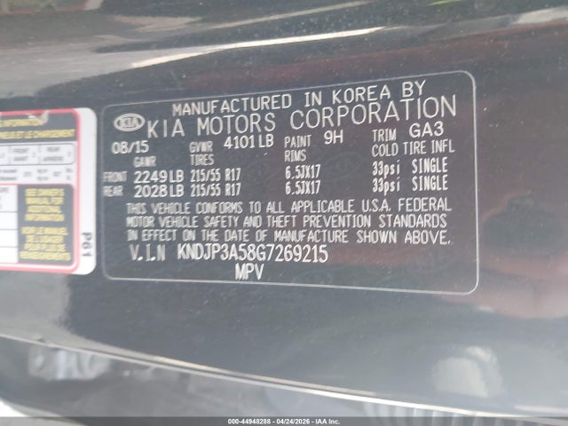 Aukcja sprzedaży 2016 Kia Soul +, vin: KNDJP3A58G7269215, numer aukcji: 44948288
