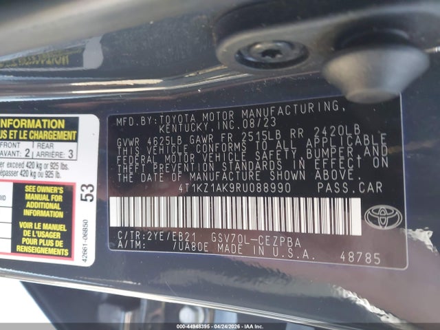 4T1KZ1AK9RU088990 Toyota Camry Trd V6
