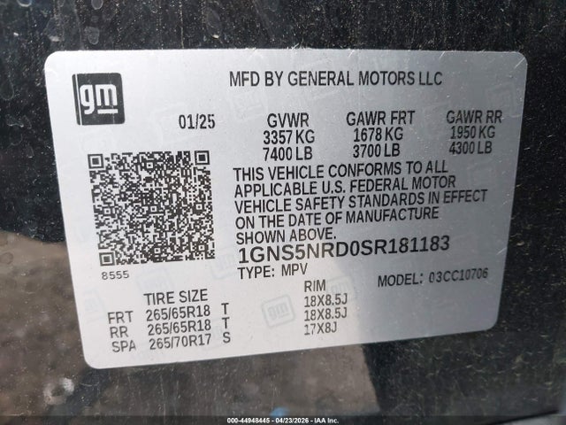 Chevrolet Tahoe 2wd Lt 2025 1GNS5NRD0SR181183 Image 9