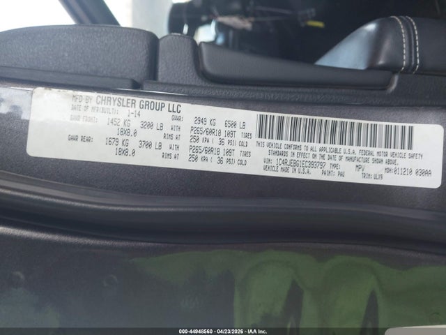 1C4RJEBG1EC393797 Jeep Grand Cherokee Limited