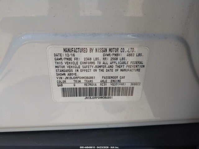 JN1BJ0RP0HM384861 Infiniti QX50